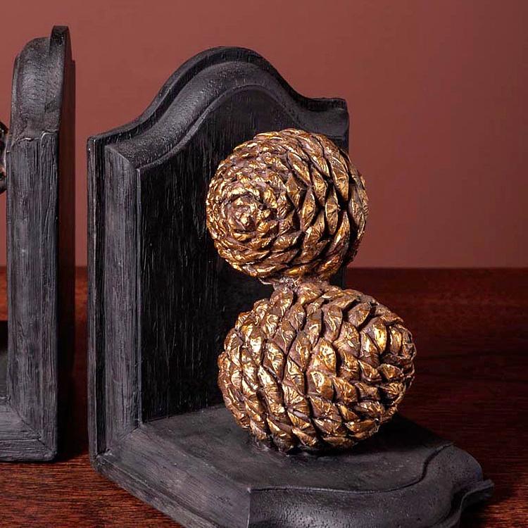 Набор из двух держателей для книг Сосновые шишки Bookends Pinecones