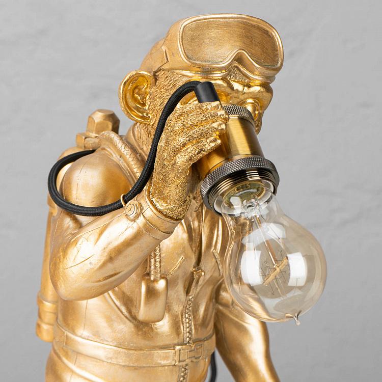 Настольная лампа Дайвер Дэн золотого цвета Table Lamp Golden Diver Dan