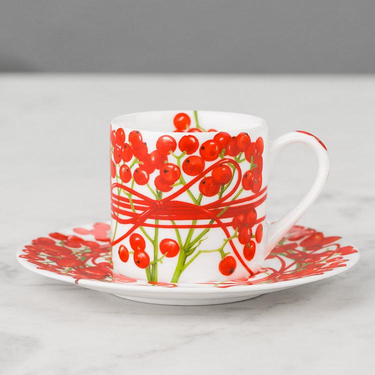 Fil Rouge Bacche Coffee Cup And Saucer