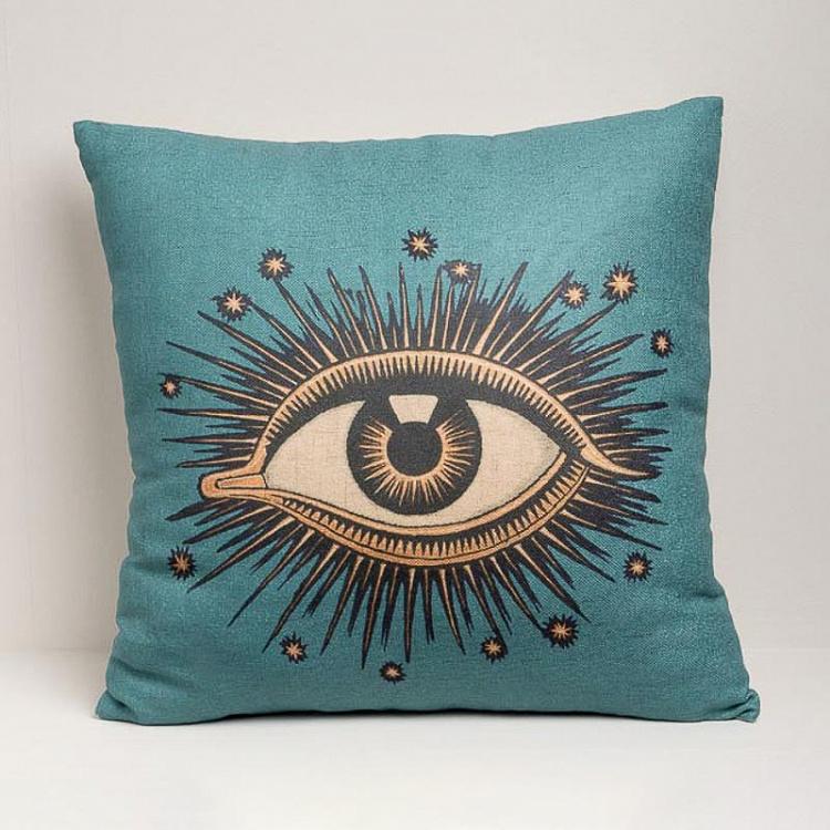 Декоративная голубая подушка Магический глаз Eye Mystic Cushion Blue