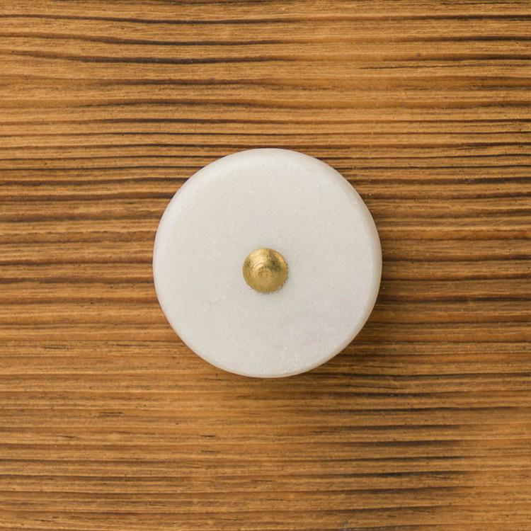 Круглая мебельная ручка Белый камень White Stone Round Knob