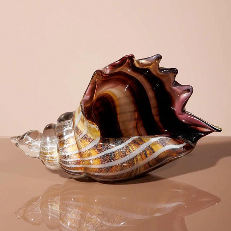 Пресс-папье Стеклянная коричневая ракушка Shell Glass Paperweight Brown