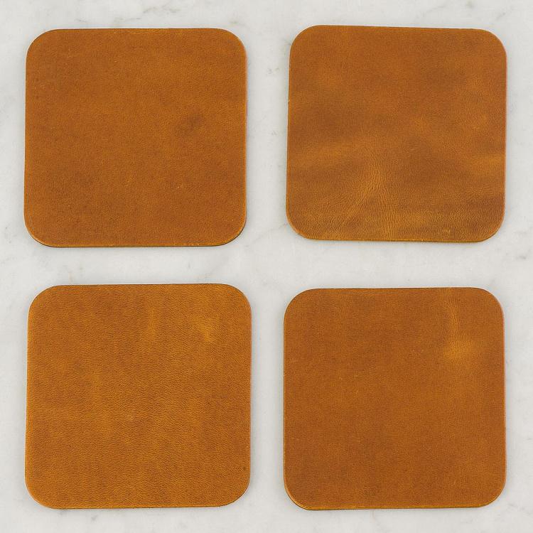 Набор из пяти квадратных подставок под стаканы и чайник Карамель Set Of 5 Square Coasters Caramel