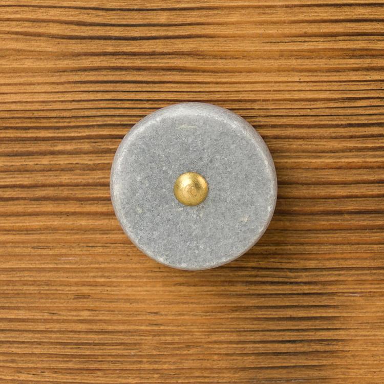 Круглая мебельная ручка Тёмно-серый камень Dark Gray Stone Round Knob