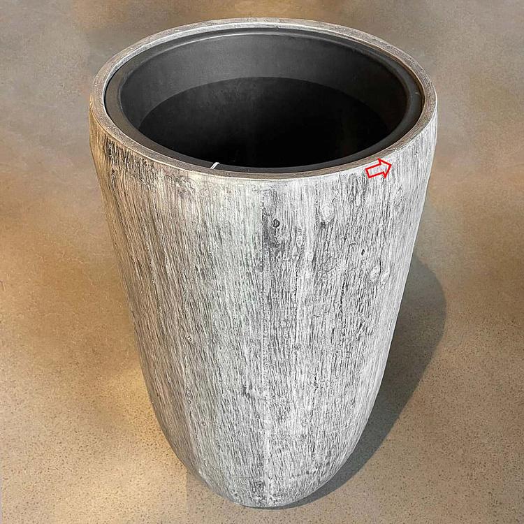 Высокое кашпо Эффектори Вуд белёный дуб, L дисконт Effectory Wood Tall Pot White Oak Large discount