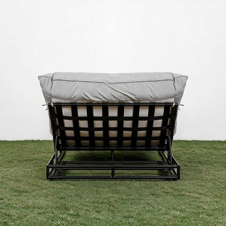 Садовый шезлонг-лежак Coral Lounger, Black акриловая ткань Lead Chine - ракурс 4