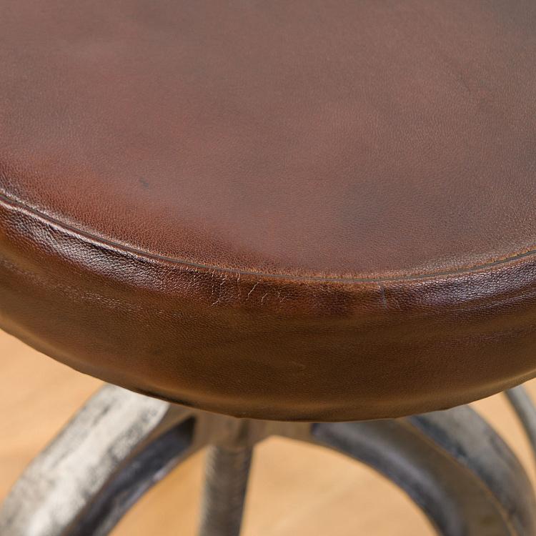 Табурет с кожаным сиденьем Салун Saloon Stool With Leather Seat