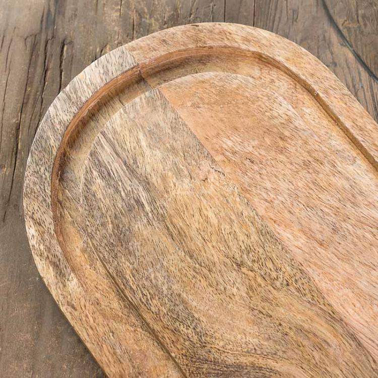 Деревянная доска со стеклянным колпаком Oval Wooden Cake Plate With Cover