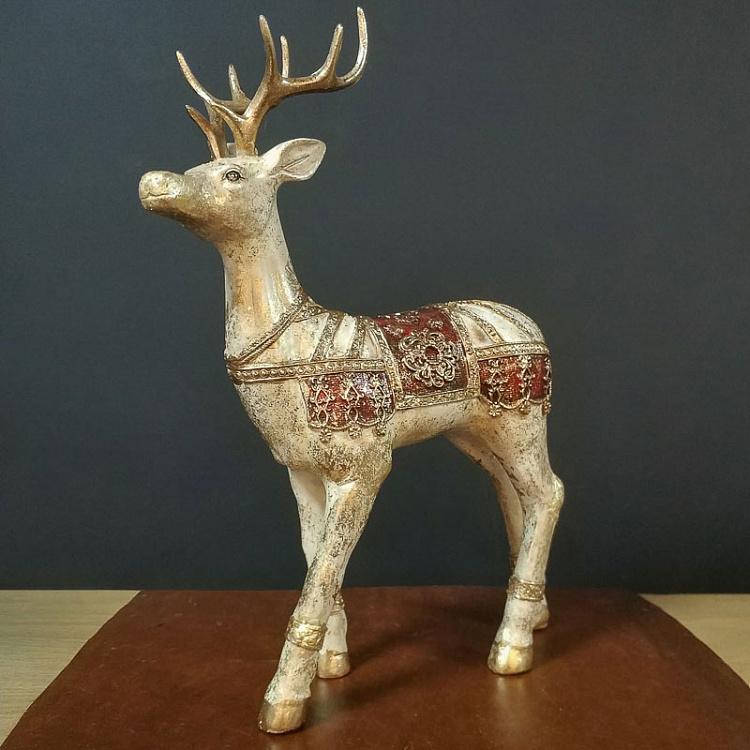 Новогодняя фигурка Золотистый олень 2 дисконт3 Deer Silver/Gold 2 36 cm discount3