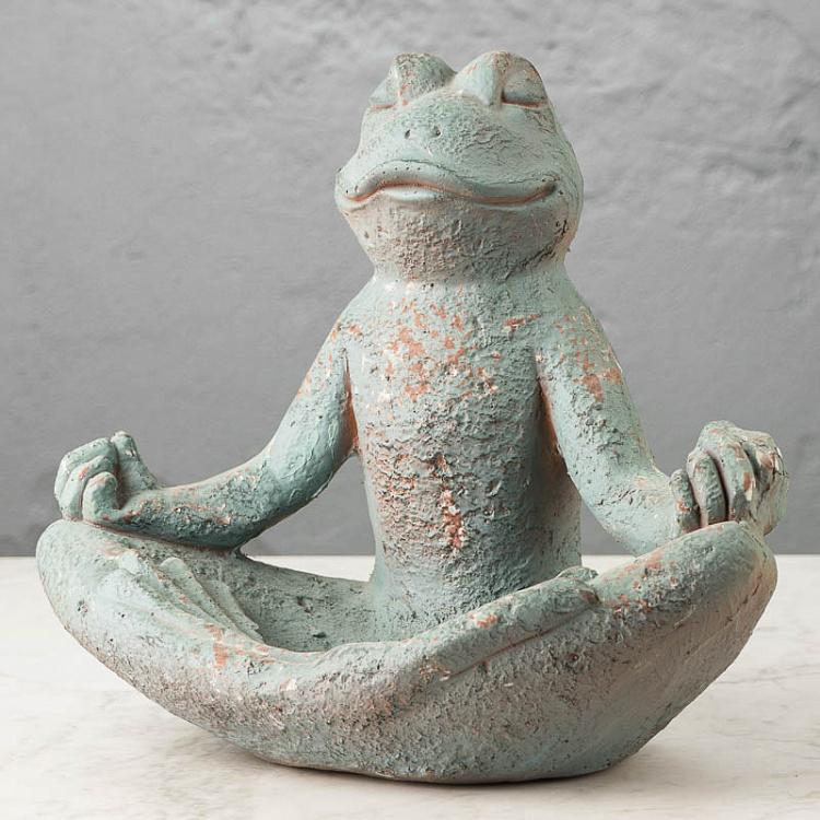Meditating Frog Antique Grey
