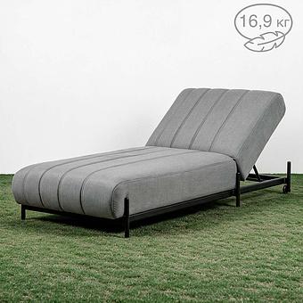 Садовый шезлонг-лежак Luna Lounger, Black акриловая ткань Light Stone