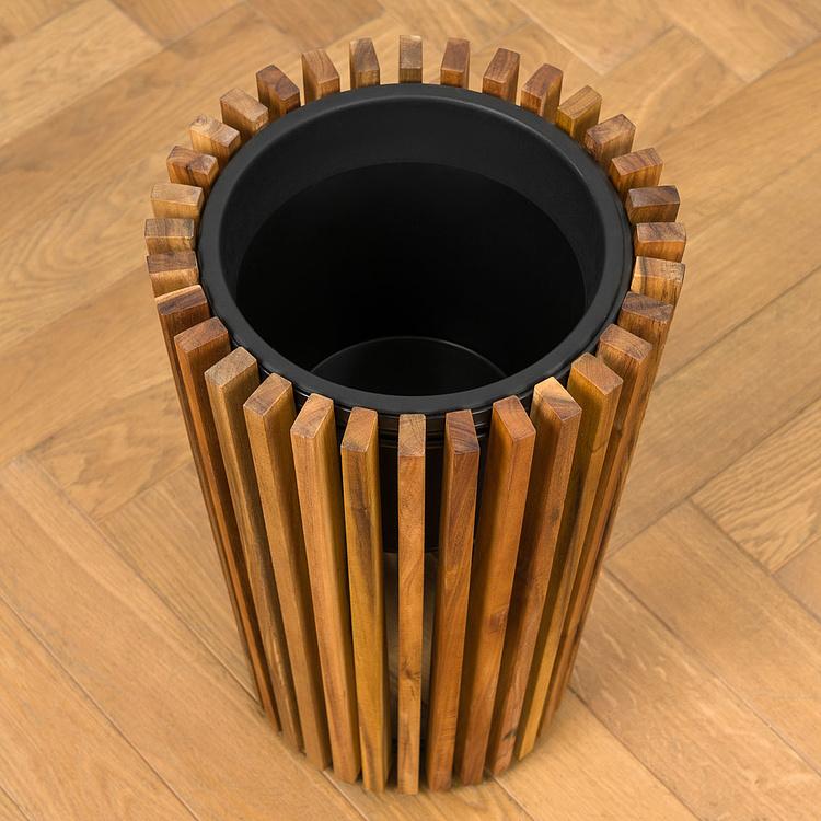 Кашпо Effectory Timberline Tall Pot Dark Wood Small - ракурс 2
