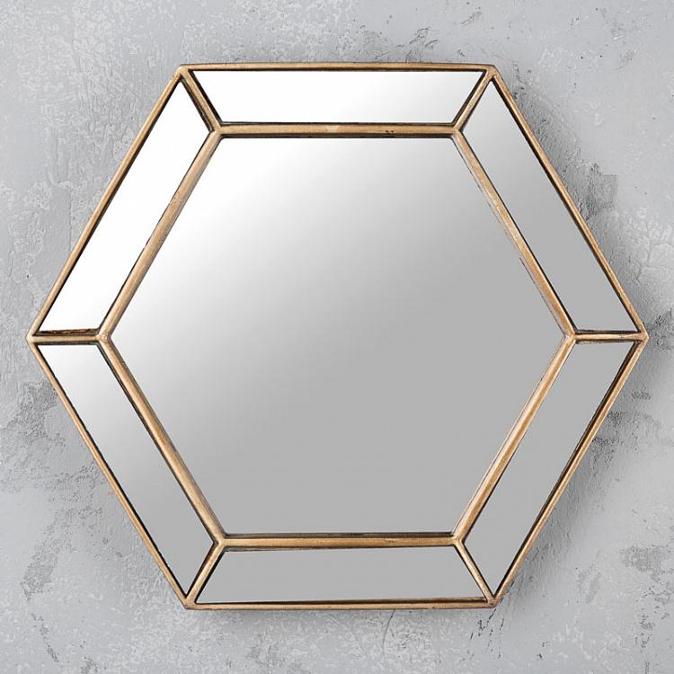 Шестиугольное зеркало с зеркальной рамой Hexagonal Mirror With Mirror Frame