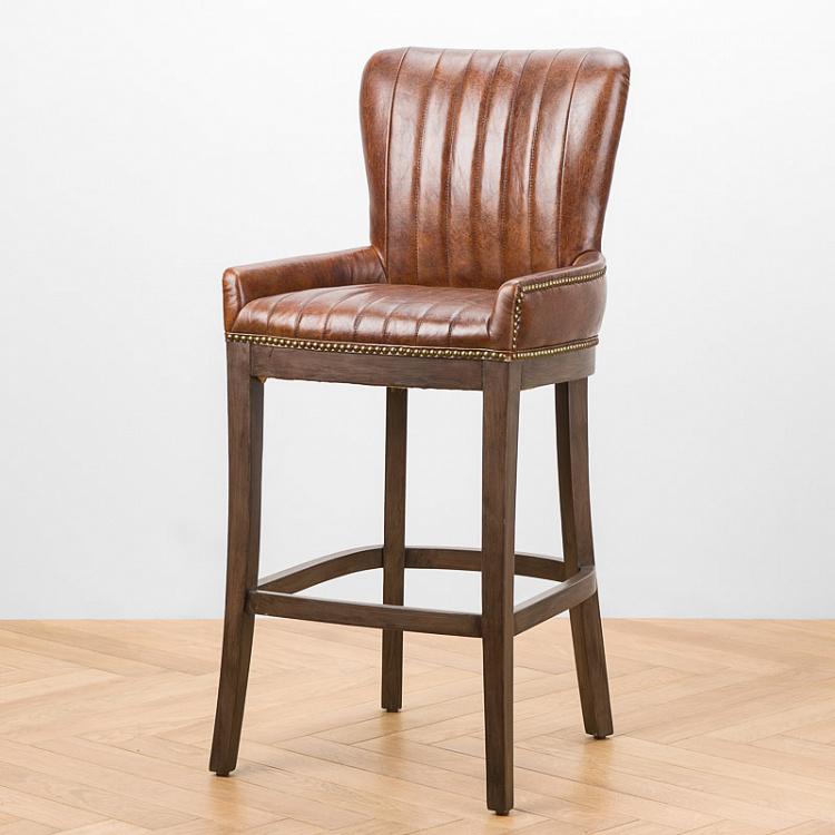 Барный стул Коктейль, коричневые ножки Cocktail Barstool, Rustic Brown Oak PF