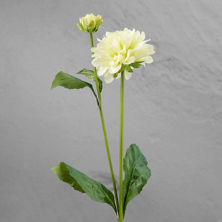 Искусственный георгин бело-зелёный Dahlia White Green 48 cm