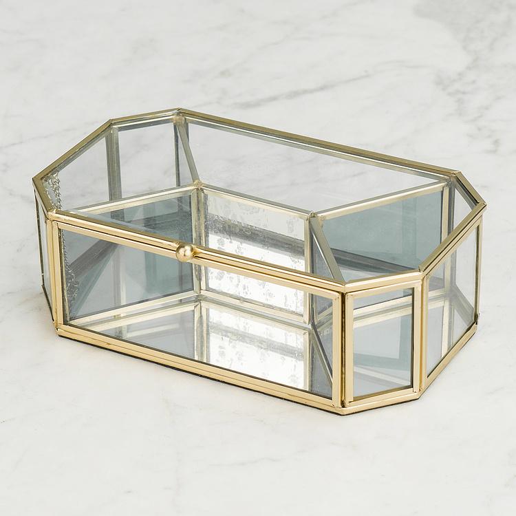 Многогранная стеклянная шкатулка Blue Glass Box