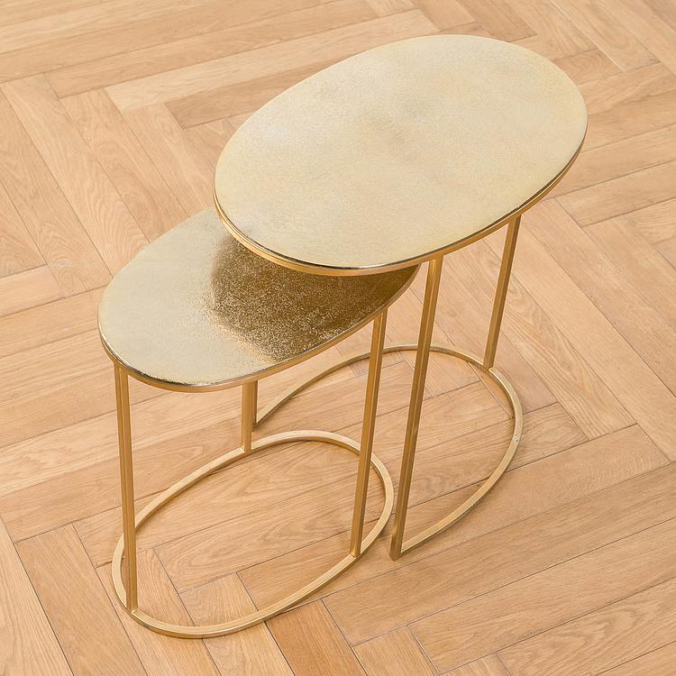 Набор из двух журнальных столиков золотистого цвета Set Of 2 Side Tables Gold