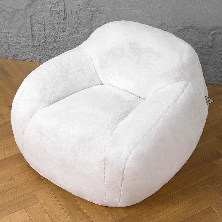Кресло Snuggy Chair искусственный мех Big Bear White - ракурс 5
