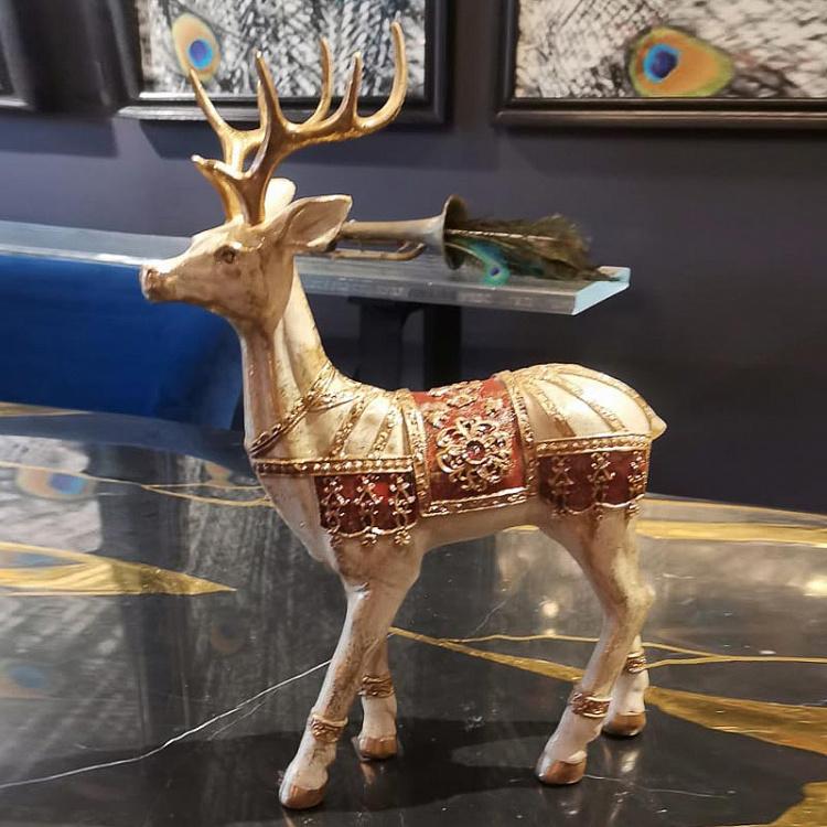 Новогодняя фигурка Золотистый олень 2 дисконт Deer Silver/Gold 2 36 cm discount