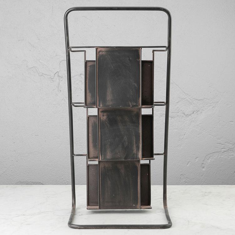 Трёхъярусная газетница  Newspaper Holder On Stand 3 Shelves