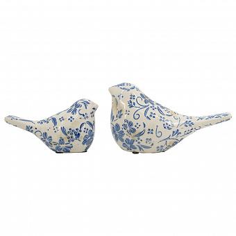 Набор из 2-х статуэток Set Of 2 Birds Blue Painted