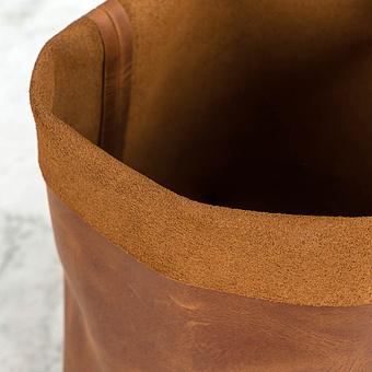 Корзина для хранения Leather Storage Basket натуральная кожа Caramel Old