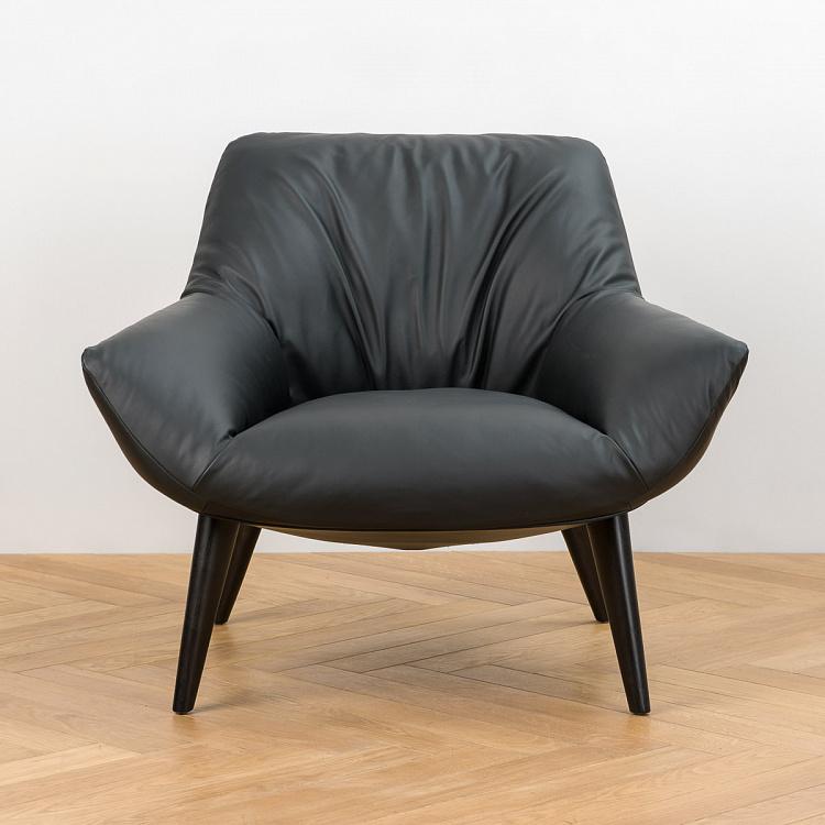 Кресло Бельфьоре с низкой спинкой, чёрные дубовые ножки Belfiore Low Back Armchair, Carbon Oak