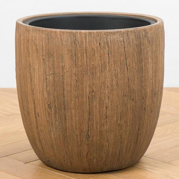 Effectory Wood Bowl Pot Light Oak Large
