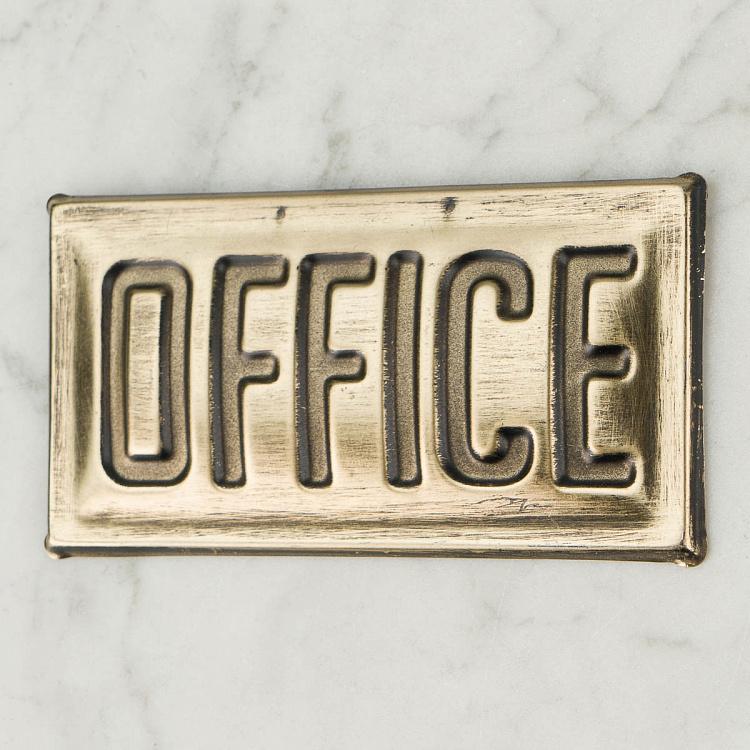 Металлическая табличка Офис Brass Sign Office