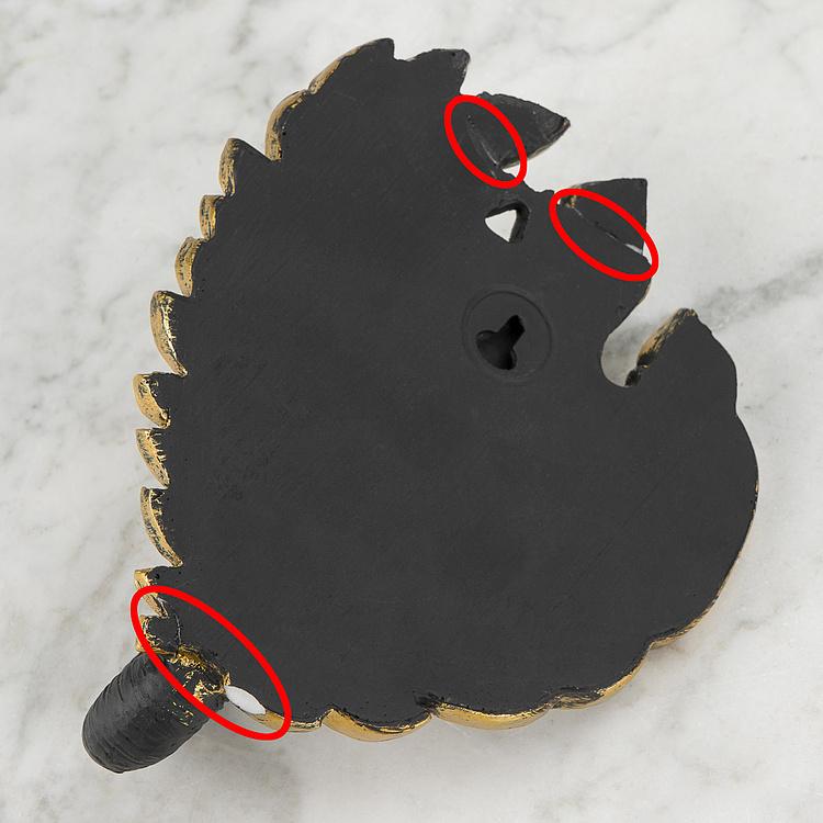 Декоративный крючок Слон в золотых листьях дисконт Elephant Hook Black And Gold discount