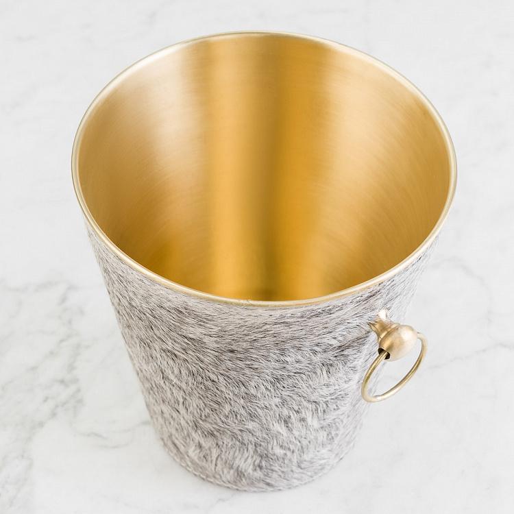 Ведро для льда в коровьей шкуре Ice Bucket With Cow Hide