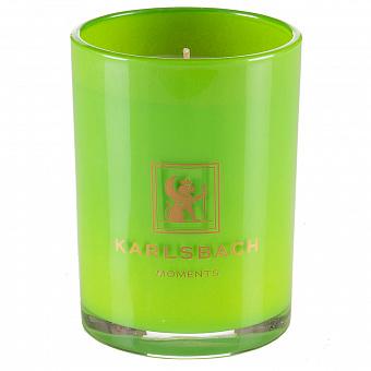 Арома-свеча Aroma Candle In Light Green Glass With Gold Lid Rose