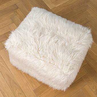 Пуфик Alaska Rectangular Pouf Small искусственный мех Mongolia Cream - ракурс 4