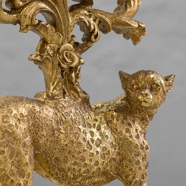 Подсвечник на три свечи Золотой леопард Golden Leopard Candelabrum