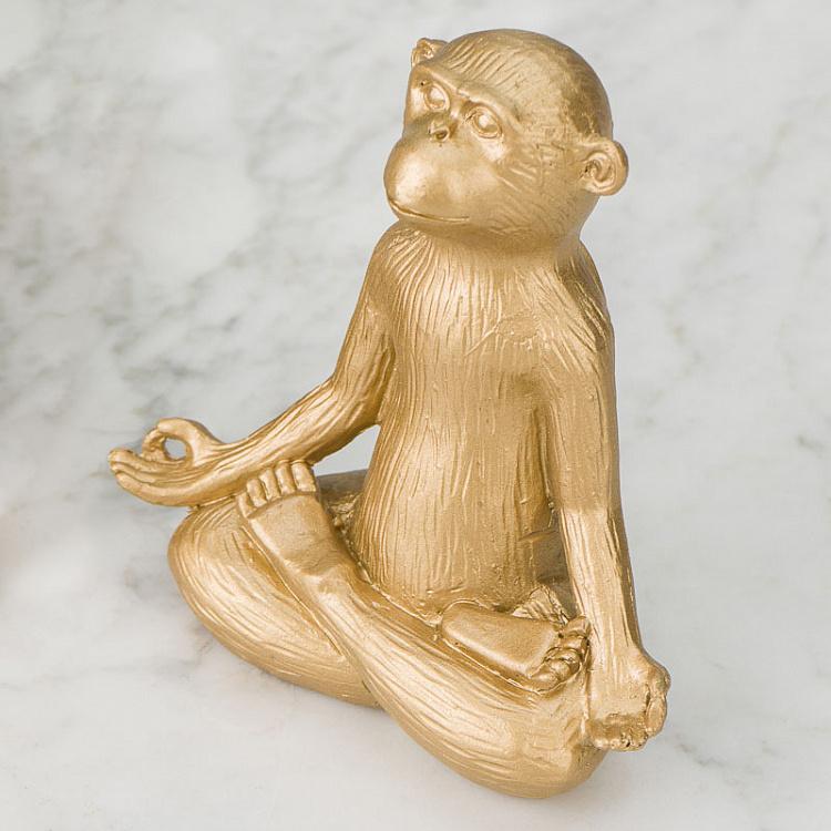 Набор из трёх золотых статуэток Обезьяны-йоги Set Of 3 Yoga Monkeys Gold