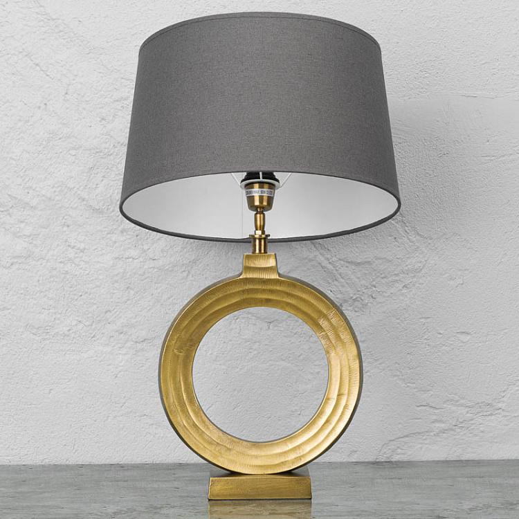 Настольная лампа Лоренц с золотым кругом и абажуром Lorentz Empty Gold Circle Table Lamp With Shade