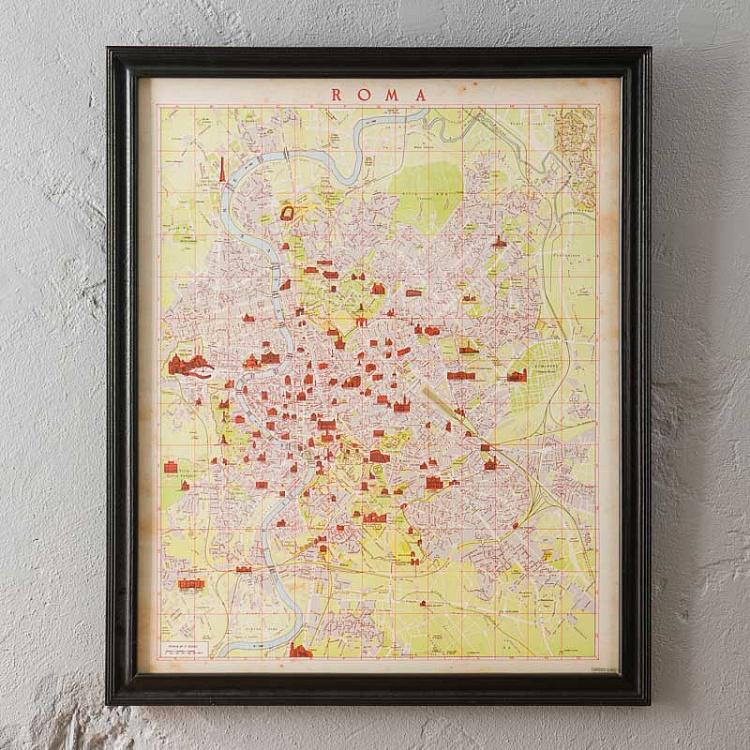 Картина-принт Карта Рима, S Map Rome Small