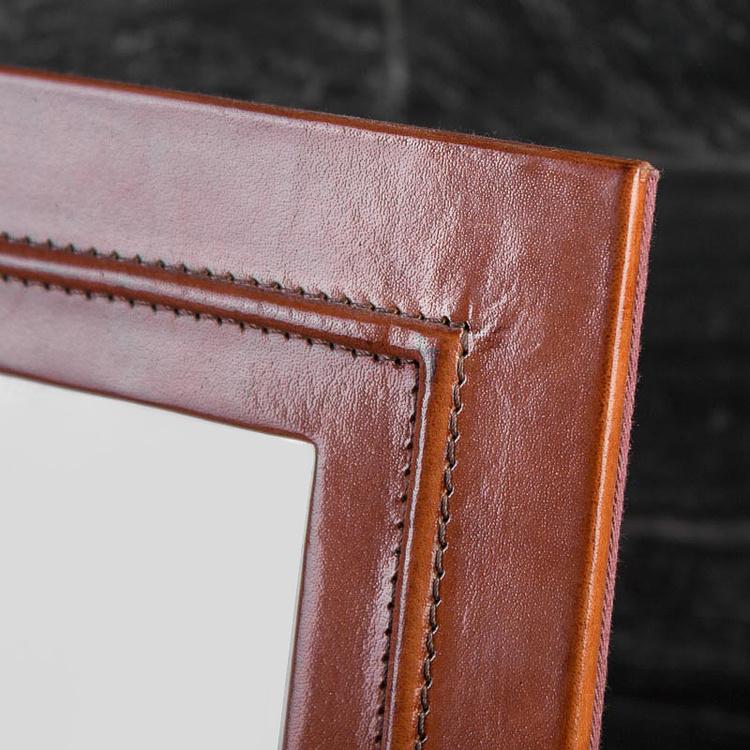 Рамка для фото со светло-коричневым кожаным обрамлением, M Picture Frame Light Brown Medium