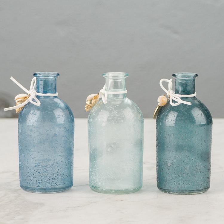 Набор из трёх декоративных бутылок с ракушками Set Of 3 Decorative Bottles With Shells