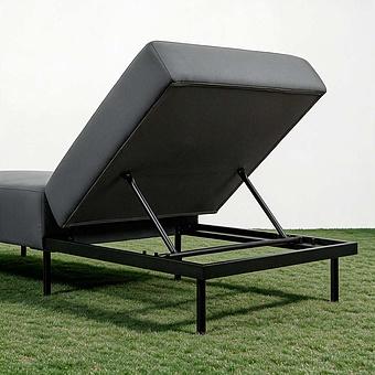 Садовый шезлонг-лежак Chic Lounger, Black акриловая ткань Lead Chine - ракурс 7