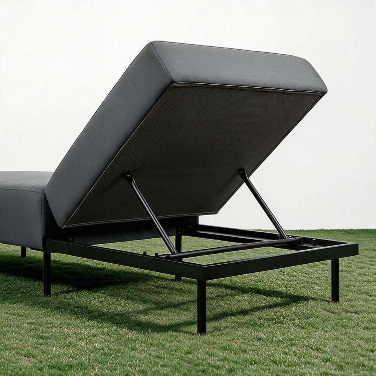 Садовый шезлонг-лежак Chic Lounger, Black акриловая ткань Anthracite Carbon - ракурс 7