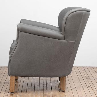 Кресло Greenwich Chair натуральная кожа Freehand Tipped Pewter