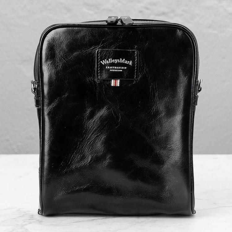 Чёрная кожаная мужская сумка Гном Midget Bag, Bowler Black