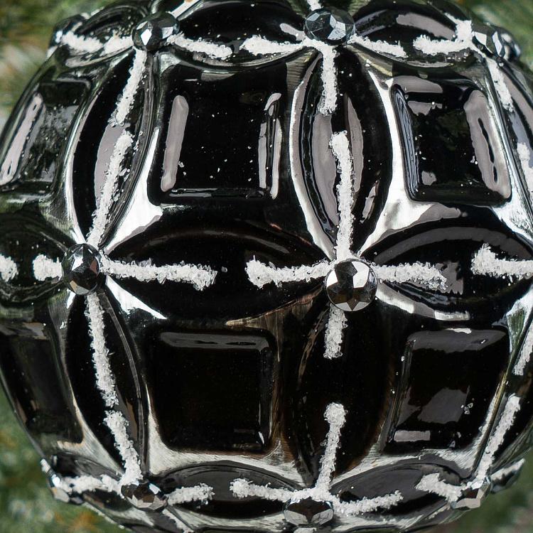 Ёлочный шар Чернённое серебро Ball Blackened Silver 10 cm