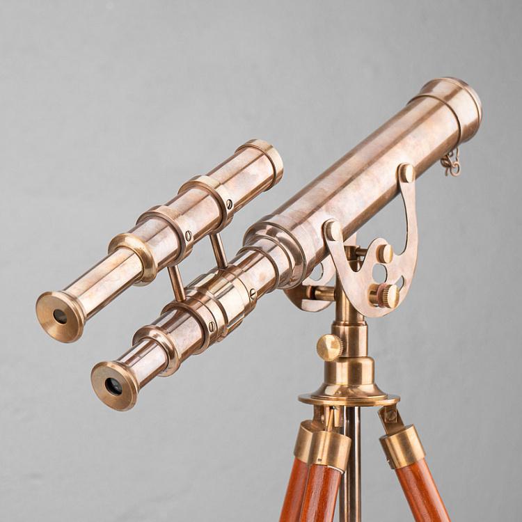 Двойной латунный телескоп на треноге Плеяда Double Brass Telescope On Stand Pleiade