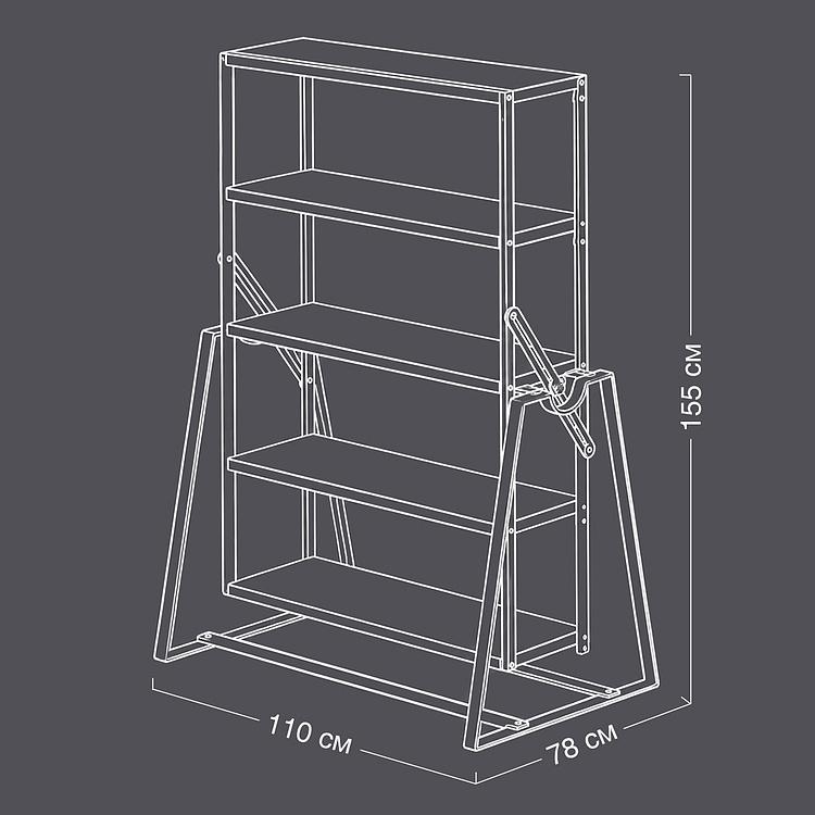Стеллаж Iron And Wooden Shelf With 5 Levels Stanton - ракурс 12