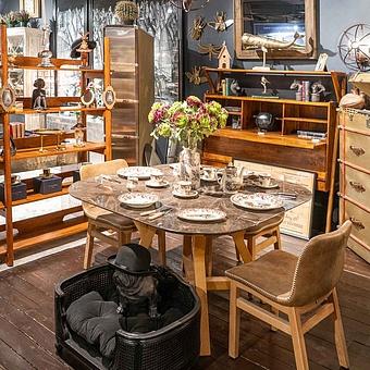 Обеденный стол F306 Stoneleaf Square Dining Table мрамор Brown Polished Marble - ракурс 14