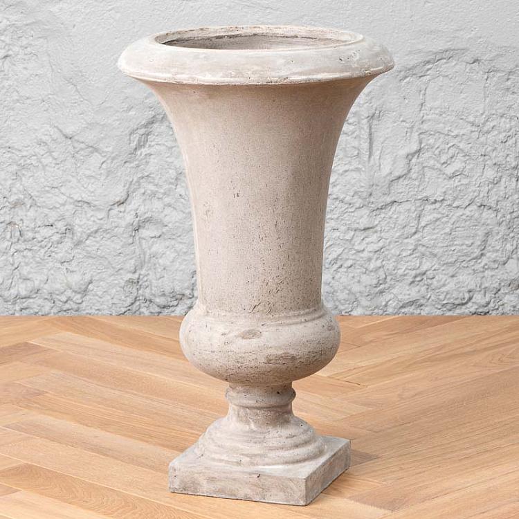 Кашпо из композитной глины песочного цвета Fibre Clay Vase Sand Color