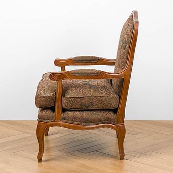 Кресло Marie Armchair, Oak Dark Amber вискоза и полиэстер Burnt Green Jacquard - ракурс 2