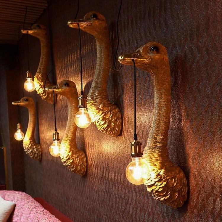 Бра Золотой страус Франц Иосиф Wall Lamp Golden Ostrich Franz Josef